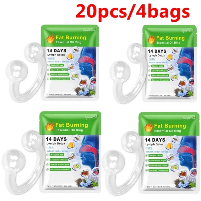 20 pz/4 sacchetti anello naso olio essenziale dimagrante e disintossicante, anello nasale super sottile