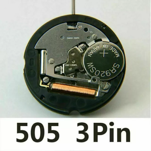 NEW Ronda 505 Quartz Watch Movement Date At 3' Date at 6' &Battery Stem 3 Pin