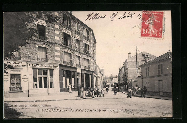 CPA Villiers-sur-Marne, La rue de Paris