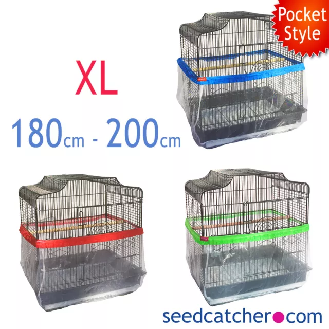 Bird Cage Seed Catcher Guard Tidy Pocket Style - XL - 200cm - Pile Fabric