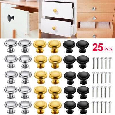 25pcs Zinc Brushed Drawer Cabinet Knob Cupboard Dresser Kitchen Pull Door Handle