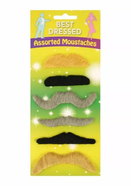 FALSE MOUSTACHES STICK ON Mexican Fancy Dress Fake Moustache Tash Tashes  lot UK 2