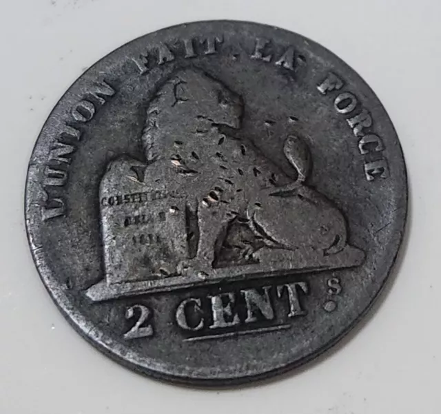 Belgium 🇧🇪 Two (2) Centimes Coin 1851 (King Léopold I)