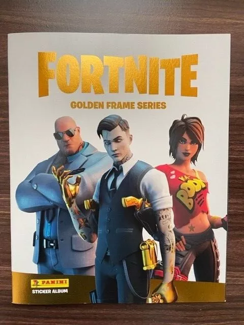 Panini Official Fortnite Golden Frame Series Sticker Album Empty Plus 6 Stickers