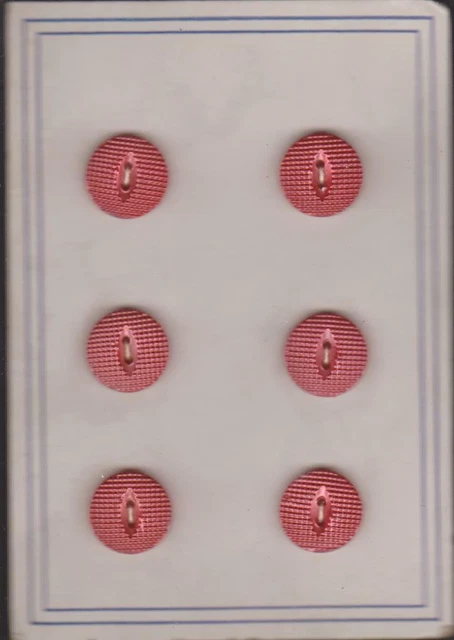 Lot De 6 Boutons Vintage Transparents Rouges à 2 Trous, 2,3 Cm - Occasion, France