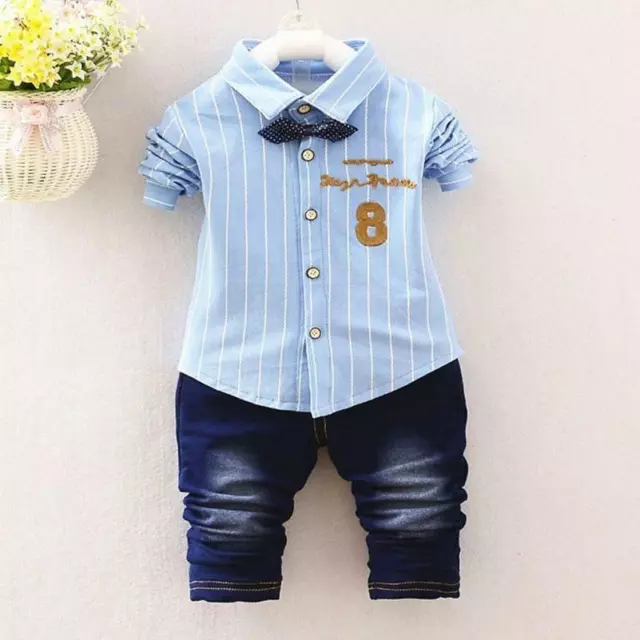 2 Pcs Baby Boy Clothes Toddler Kids Clothing Long Sleeve and Pants Set Outfits