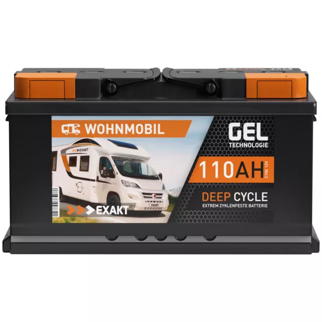 GEL Batterie 12V 110Ah Wohnmobil Batterie Solarbatterie Versorgung ersetzt 100Ah