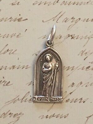 St Jude Thaddeus Medal - Sterling Silver Antique Replica