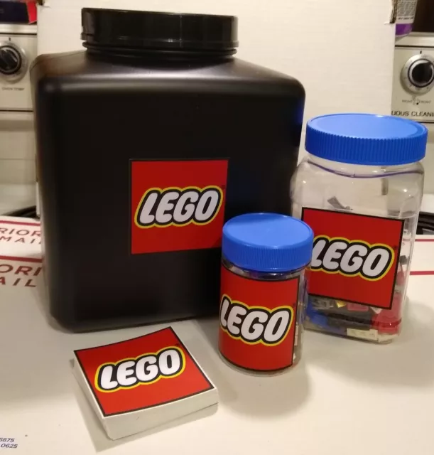 3 x 3 Red Lego sticker for making your own Storage Container