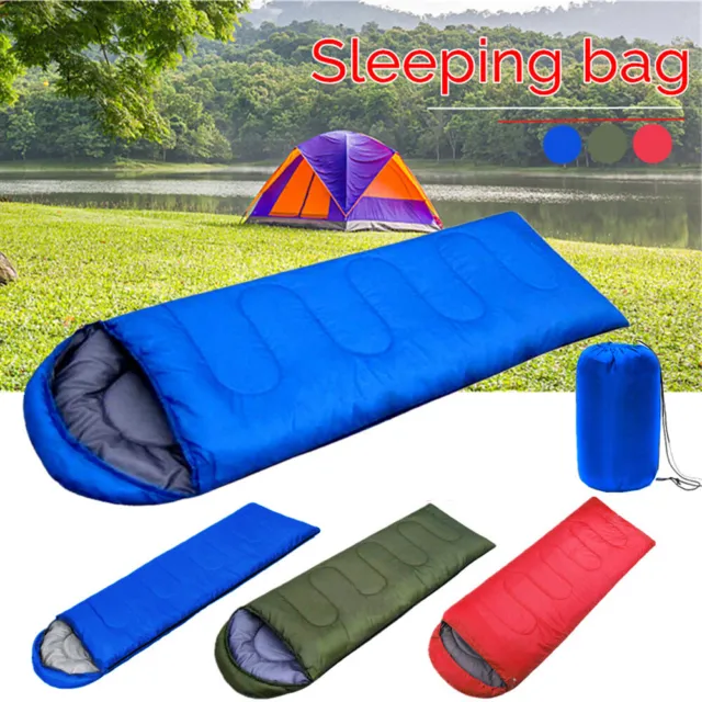 4 Season Single Sleeping Bag Waterproof Outdoor Camping Hiking Envelope Zip Bags