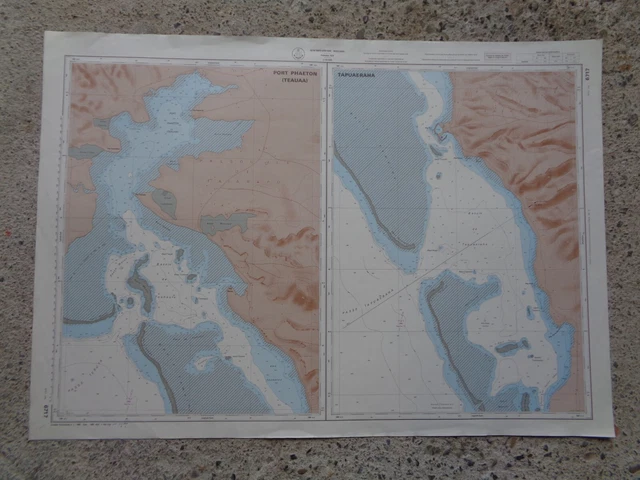CARTE  MARINE / Mouillages de la côte sud de Tahiti Tapuaeraha - Port Phaeton