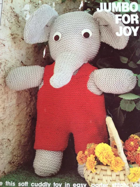 Jumbo the Elephant toy  knitting pattern.