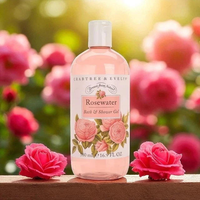 CRABTREE & EVELYN Rosewater BATH & SHOWER GEL 500ml 16.9 Fl OZ New BIG - View #5