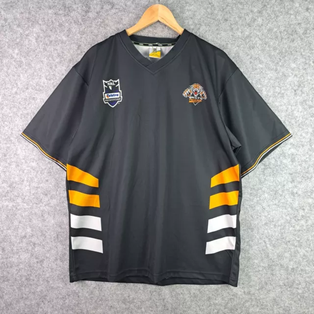 West Tigers Shirt Mens Extra Large Black NRL Short Sleeve Jersey 4719