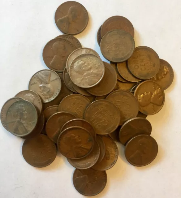 1930-P Lincoln Wheat Cent Penny 50 Coin Roll