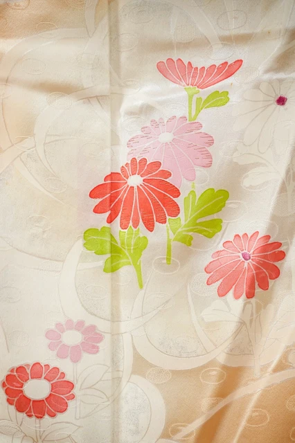 Dear Vanilla Japanese Silk Kimono Women's Robe Gown Authentic Japan Vintage Mint 9