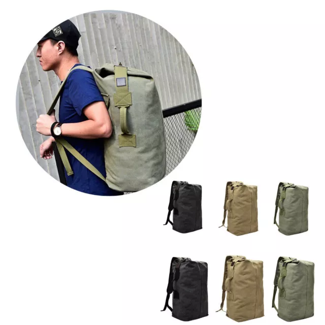 Outdoor Tactical Canvas Hiking Backpack Sport Rucksack Travel Duffel Bag