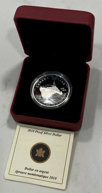 2010 Proof Canada Navy 100Th Anniversary Sterling Silver Dollar Coin In Case