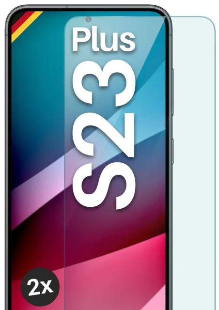 2x Echt Glas für Samsung Galaxy S23 Plus Panzerfolie Handy Premium Displayschutz