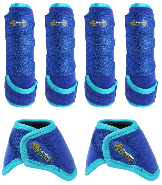 Horse Medium 4-Pack Professional Equine Sports Medicine Splint Bell Boots 4167D