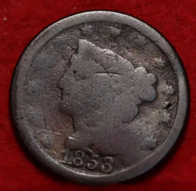 1853 Philadelphia Mint Copper Braided Hair Half Cent