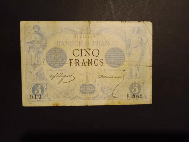 5  Francs Noir 1873 Rare