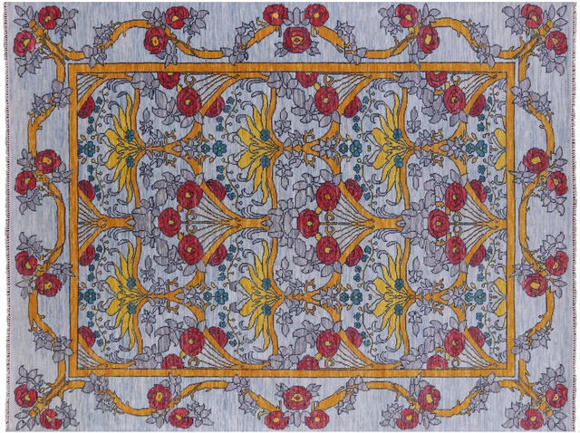 9' 0" X 12' 0" William Morris Hand Knotted Wool Rug - Q20007