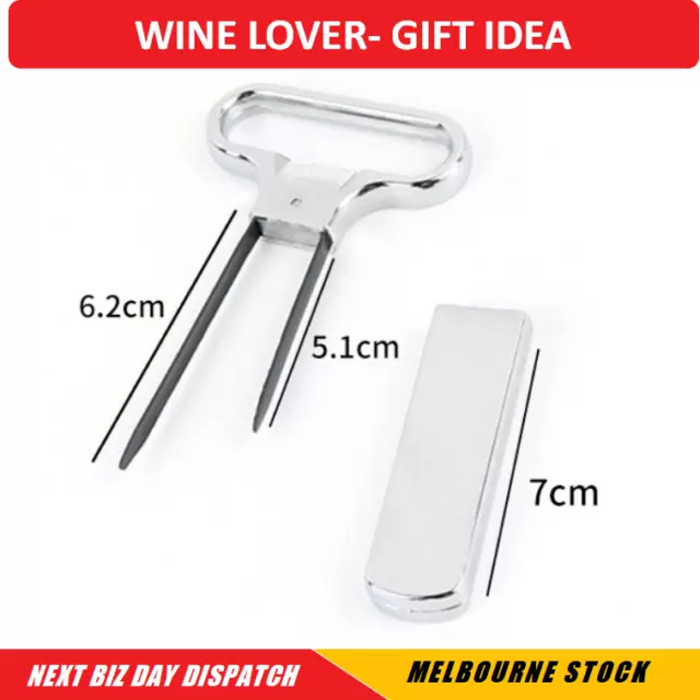 Wine Bottle Opener Cork Puller Damaged Cork Remover Chrome Sheath