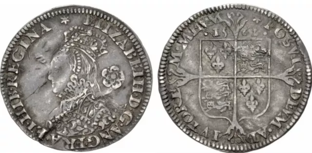 1562 Elizabeth I Milled THREEPENCE, mm Star, ex M. Fitts III, S-2603, Scarce!