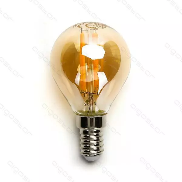 Bombilla de Filamento LED E14 G45 4W Luz Cálida 2200K
