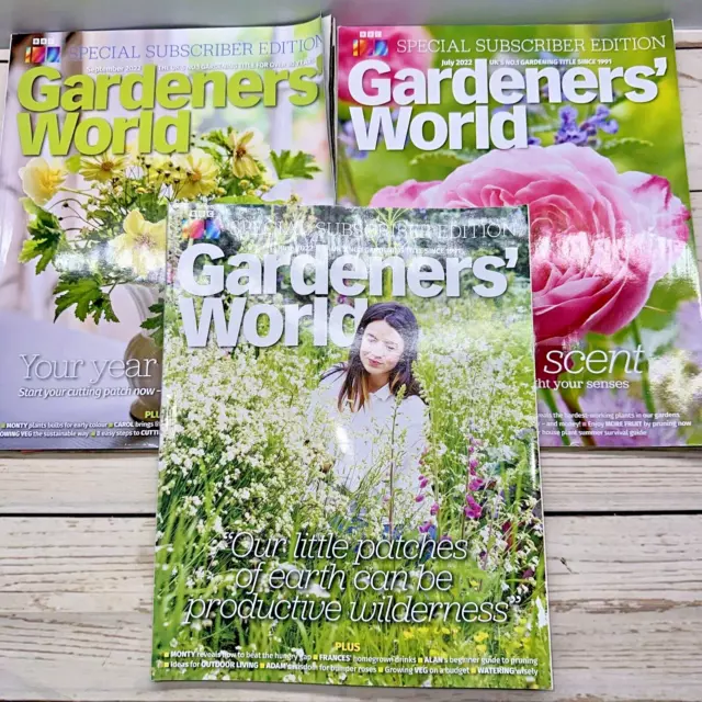 Gardeners World Magazine Bundle 3 Magazines June - September 2022 Outdoors Plant