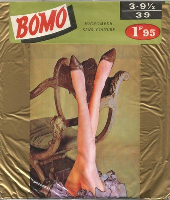 BAS A VOIR !! bas nylon vintage T3 BOMO colori marron années 70 pour PJ 