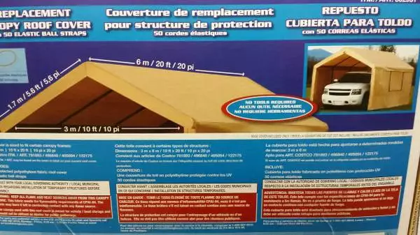 COSTCO 10 x 20 foot HEAVY DUTY CANOPY Replacement Tan Roof Top Cover Only  Tent