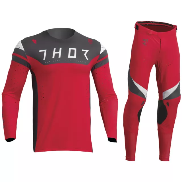 2023 Thor Prime Motocross MX Kit Pantalon Jersey - Rival Rouge/Anthracite