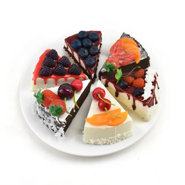 Food Sample Cake Triangle Fruit Topping Set Of