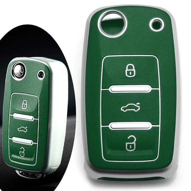 Green Soft Anti-fingerprint Smart Key Fob Cover Holder Case Shell for Volkswagen