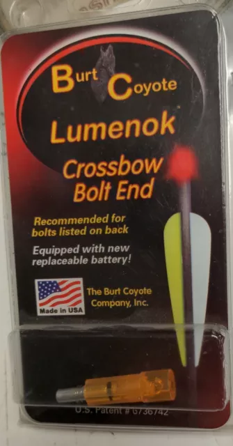 Burt Coyote Lumenok Illuminated Crossbow Nock Flat For 2219 Aluminum Shaft/Bolt