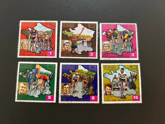 Briefmarken Äquatorial Guinea Tour de France Rad Sport 1972 gestempelt