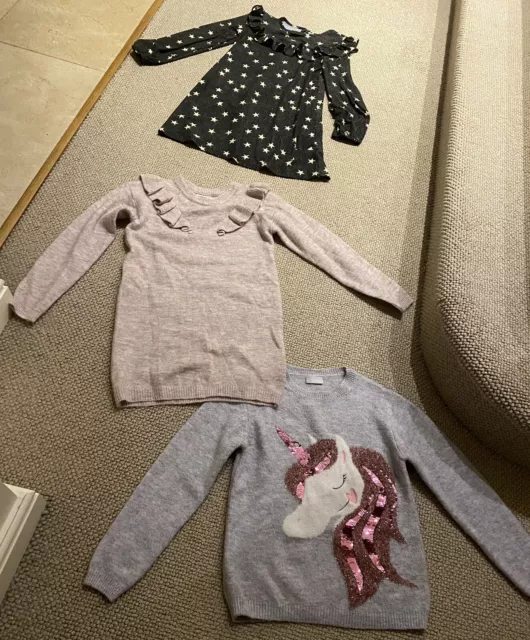 Girls bundle x2 dresses and 1 unicorn jumper Age 10 Years Old
