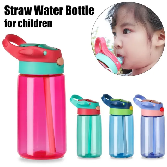 BPA Free Children Kids Cartoon Drinking Cup Water Bottle with Straws Leak Proof