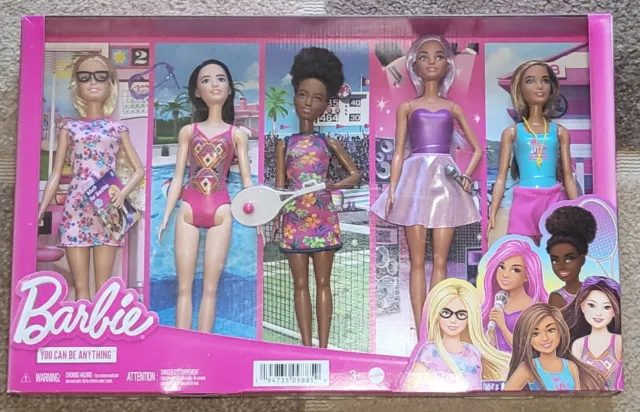 Brand New & Sealed Barbie Career 5 Doll Set Multipack Kids Toys