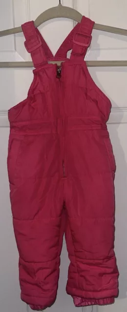 Snow Bib Snowsuit Toddlers Pink  Weatherproof 12 Months
