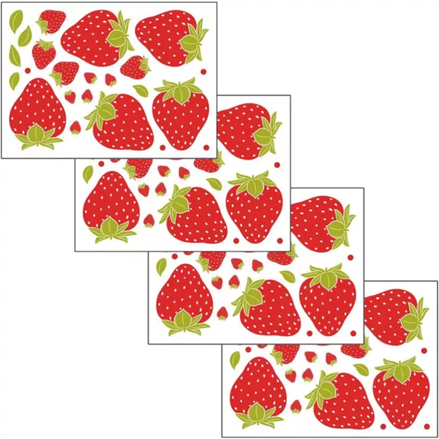 4 Sheets Strawberry Wall Sticker Home Dé Applique Kids Room Decor