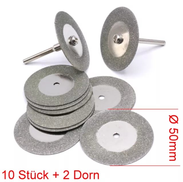 10x Mini Diamant Disques Ø 50mm Pierre Verre Céramique Pour Dremel Proxxon / D29 2