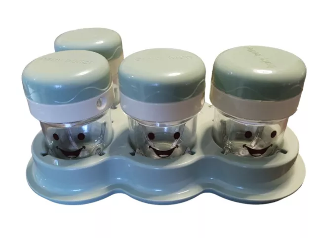 Magic Bullet Baby Bullet Food Containers Set Of 4 w/ Lids & Date Dial