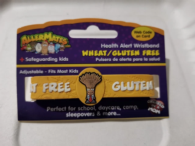 ALLERMATES Allergy Alert Wristband " GLUTEN FREE  " Medical Bracelet