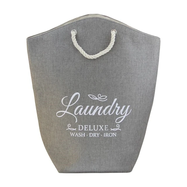 Butlers Capri Laundry Hamper w/ Rope Handle Home Dirty Clothes Bin Basket Coal