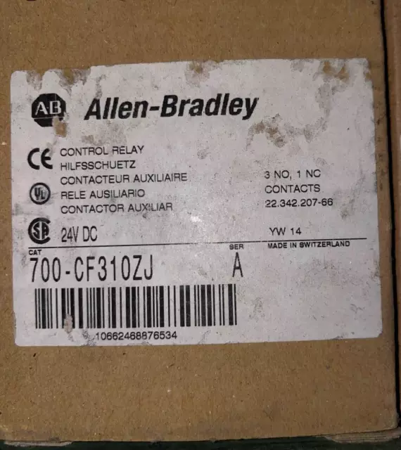 Allen Bradley 700Cf310Zj Control Relay 3No 1Nc 24Vdc New In Box Ready To Ship