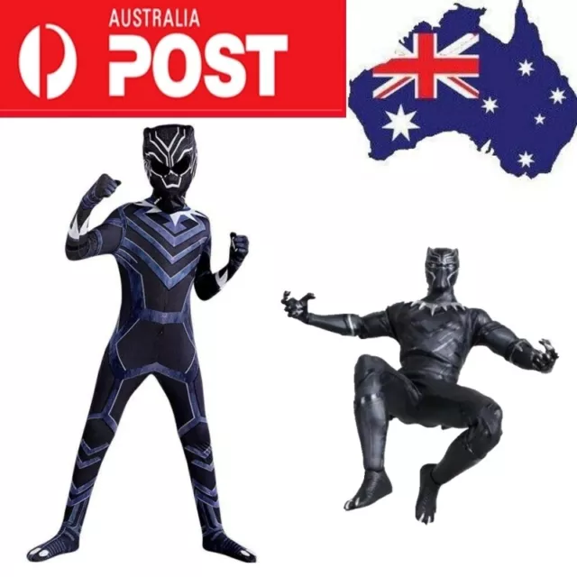 Kids Black Panther Halloween Party Cosplay Costume Jumpsuit Fancy Dress Boys