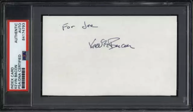 Kevin Bacon Actor Footloose Signed 3" x 5" Index Card PSA/DNA